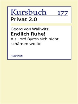 cover image of Endlich Ruhe!